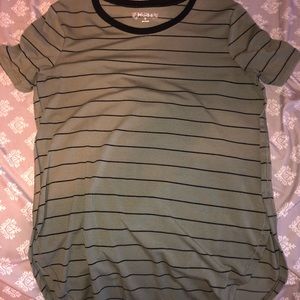 Olive green with black stripes t-shirt